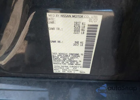 2017 Nissan Altima 2.5 Sv from USA, damaged, VIN 1N4AL3AP4HC180074